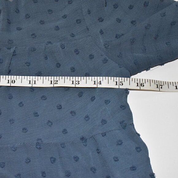 Monteau Swiss Dot Semi Sheer 3/4 Sleeve Blouse Size XS - Picture 4 of 14